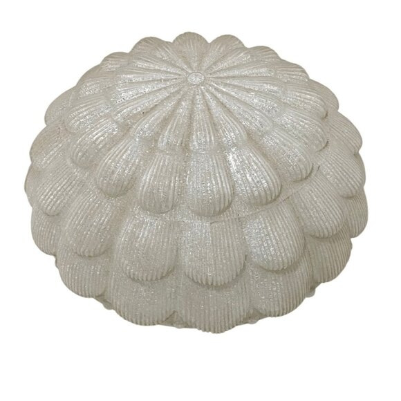 Vintage MCM Mid Century Textured Glass Light Lamp Shade  Vintage Mid Century Modern Style Globe Frosted Floral Glass Lamp Shade